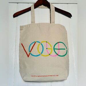 *3 for $20* Vogue Multicolor Logo Canvas Tote, 100% Cotton, Like New